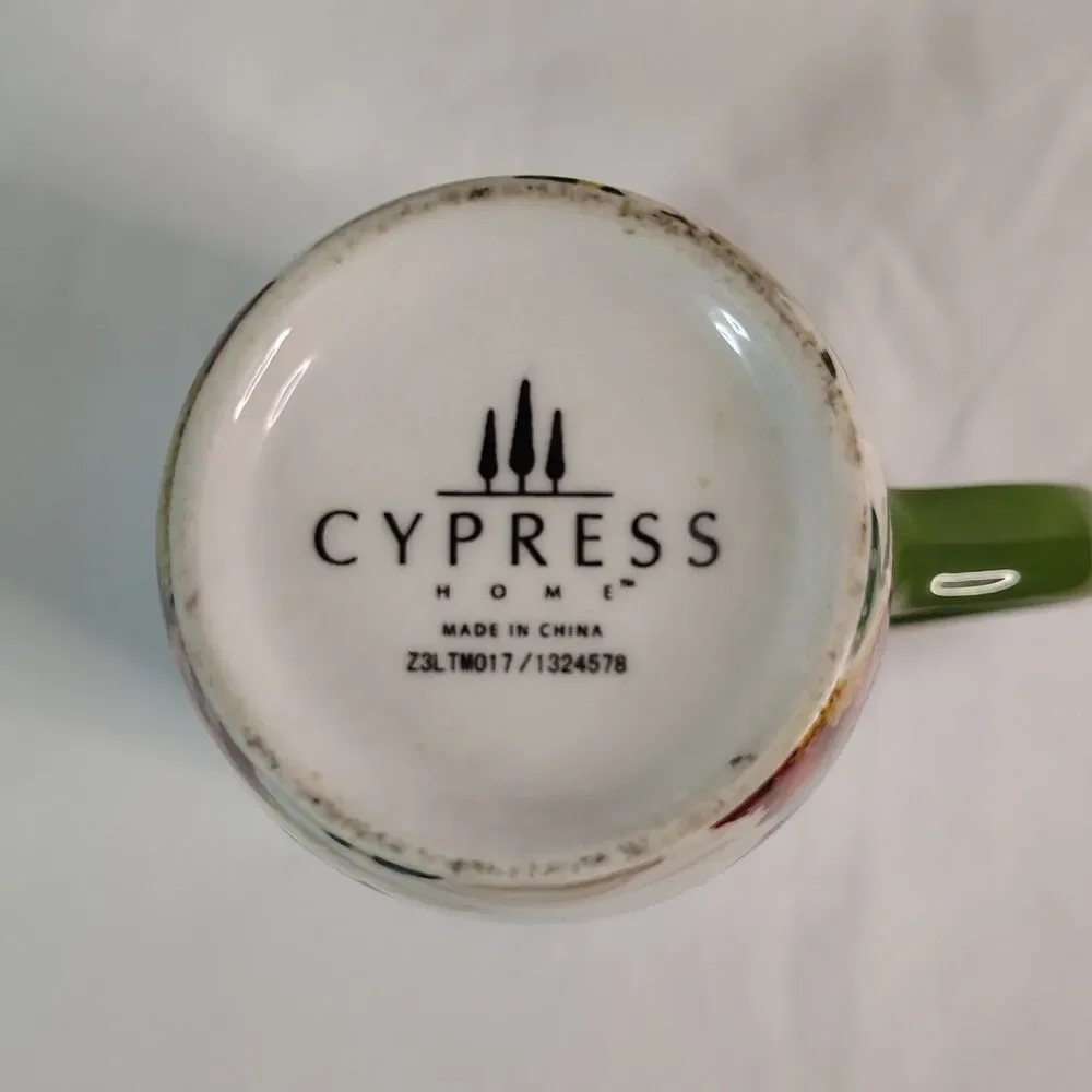 CYPRESS HOME 17oz Bible Verse PETER 1:24:25 Floral Ceramic Coffee Drink Mug